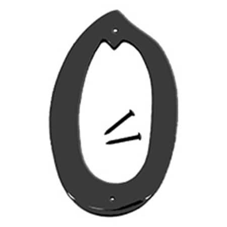 Hy-Ko 4 In Satin Black Finish Number 0, 5PK A31310